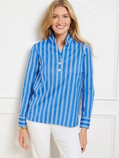 Non-Iron Popover - Dashing Stripe at Talbots, NWT $109,  All size
