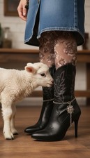 2PCS Women Boot Chain Silver Metal Shoe Anklet Sun Charm Day Night Rodeo Pair