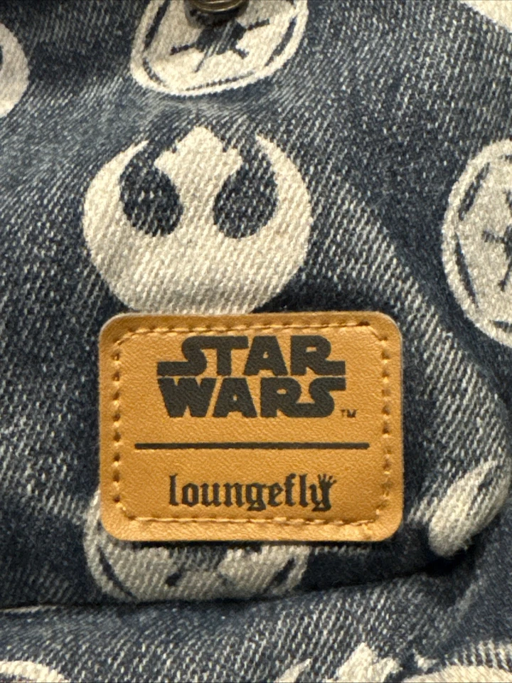 Mochila Denim Loungefly Star Wars Imperial Starbird USADA Excelente Estado Foto 3 de 4