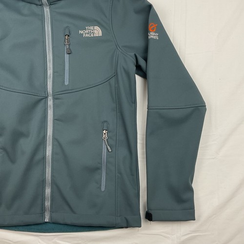 The North Face Apex Softshell Jacket L Teal Hooded Windproof Water Resistant - Picture 5 of 15