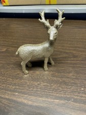 Goldtone/Glittery Deer Holiday 5x6" Figurine. Beautiful Decoration. 12obo