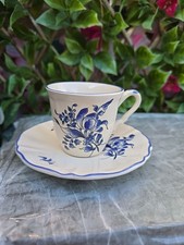 Antique 1900 Keller & Guerin Luneville French Faience CoffeeCup & Saucer 2�xH2�"