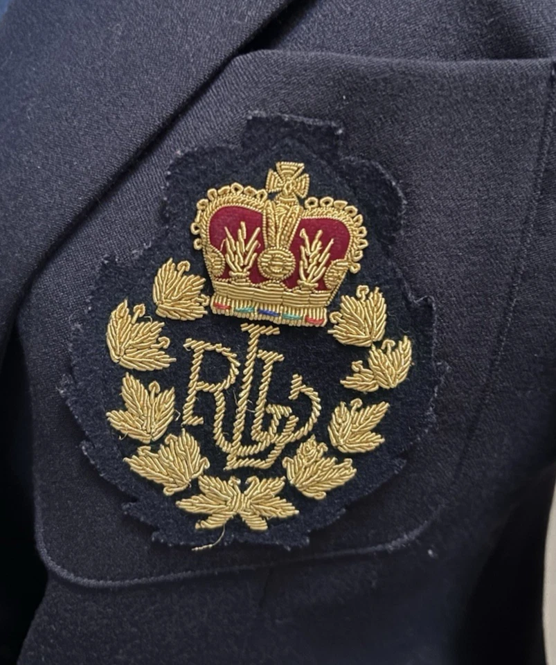 CHAQUETA BLAZER RALPH LAUREN MUJER 100% LANA AZUL MARINO DOBLE BOTONADURA CRESTA 4P Foto 3 de 4