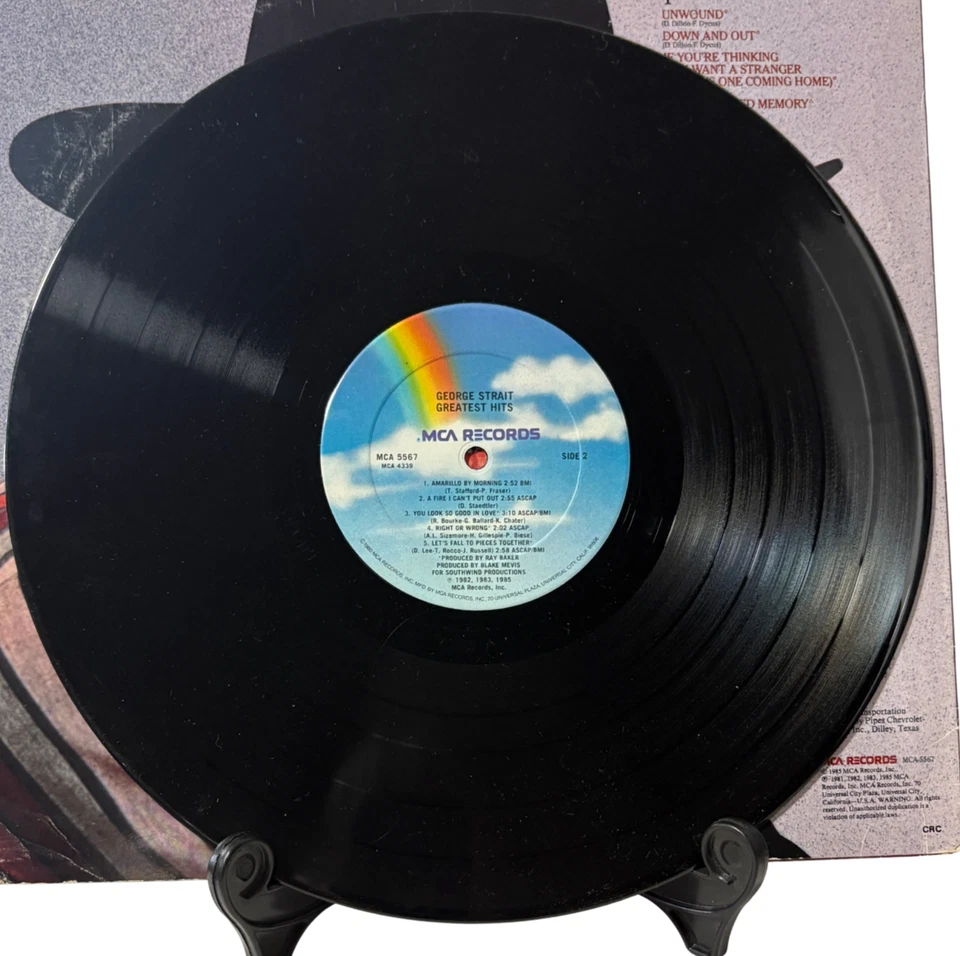 RARE 1985 George Strait Greatest Hits LP - Authentic SIGNED - Collectible Vinyl - Image 4 of 4