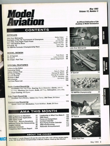 MODEL AVIATION Magazine May 1993 Snipe part 2: RC Scale - Picture 3 of 3