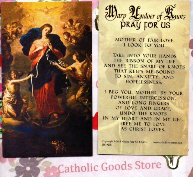 Our Lady Undoer of Knots + Prayer to - Paperstock Holy Card HC-927C Our Lady Undoer of Knots + Prayer to - Paperstock Holy Card HC-927C