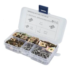160pcs Car Fasteners U Nuts Speed Self Tapping Screw Spire U Clips Interior Trim