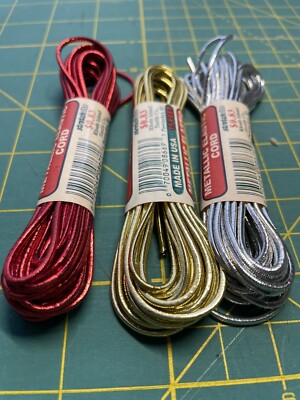 Vintage StretchLite Metallic Elastic Cord Lot Of 3