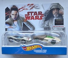 Hot Wheels Star Wars Cars Rey and Luke Skywalker Car Pack *Damaged Packaging*