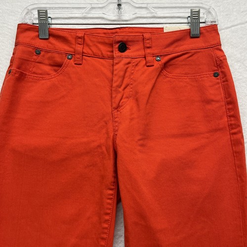 Talbots Signature Crop Flare Jeans Women's Size 2 - Bright Orange Capri Stretch - Picture 2 of 14