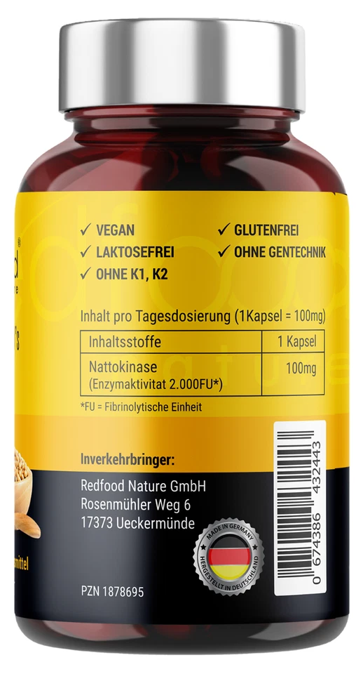 Nattokinase  290 Kapseln 100mg ⭐ AKTION  XXL Dose⭐ Vegan 20000 FU/g - Made in DE - Bild 2 von 4