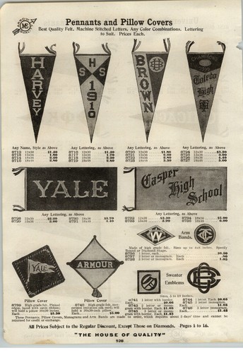 1913 PAPER AD Collage HS Felt Pennants Pillow Case Yale Brown Michigan Chicago - Picture 2 of 2