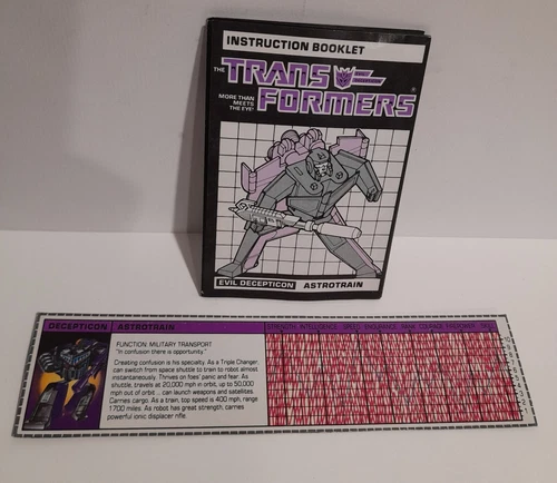1985 G1 Transformers Astrotrain Instruction Booklet Tech Specs Vintage Authentic