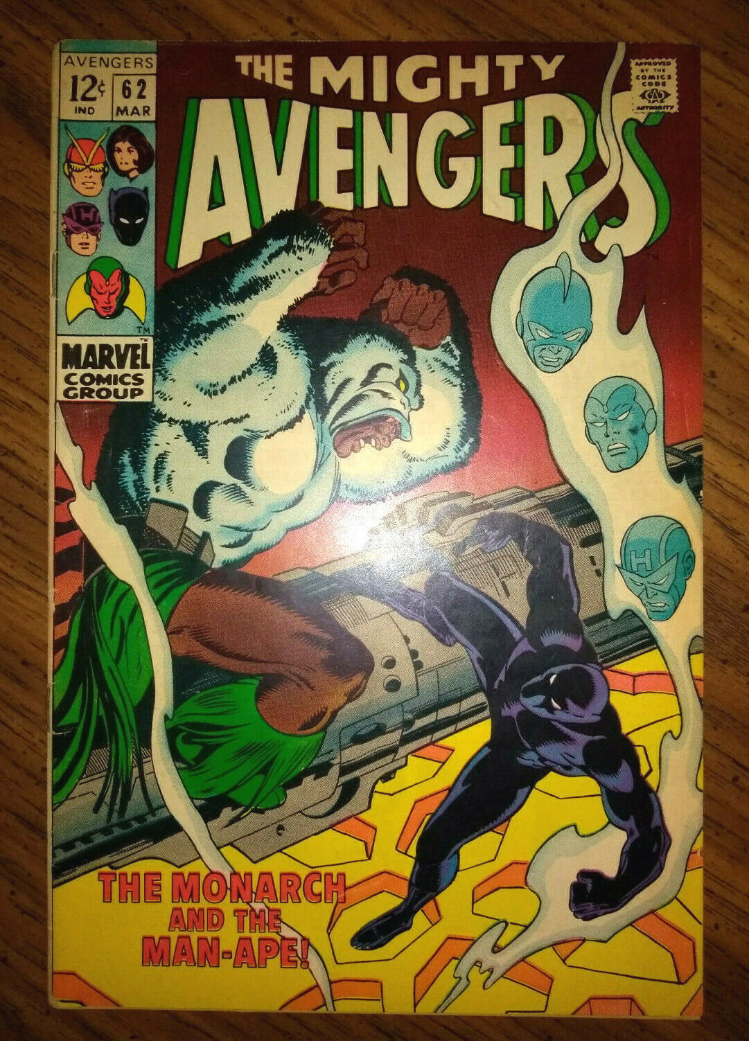 Avengers #62! First M'Baku Man-Ape! Fine 6.0! Wakanda Forever! Black Panther! MC Populaire verkoop, klassiek