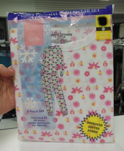 Girls Thermal Shirt & Pant Set Cotton sizes M L XL hearts flowers winter - Picture 2 of 6