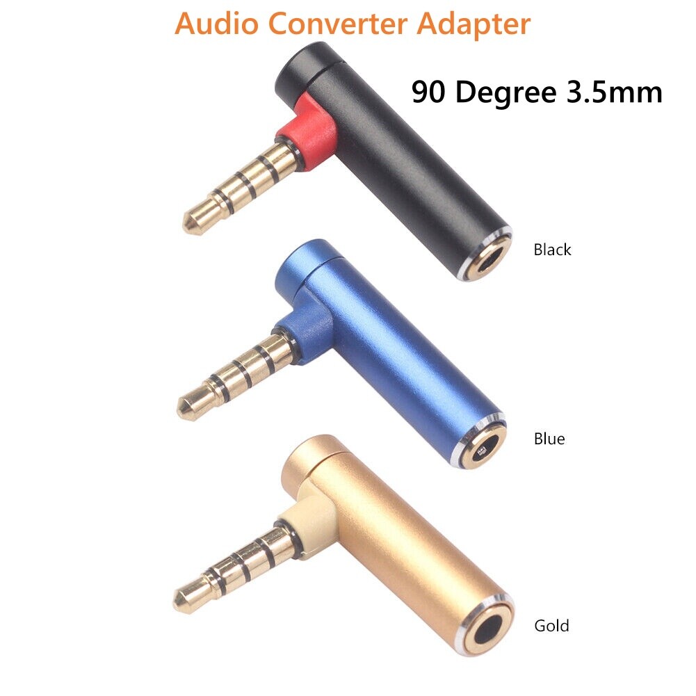 90Degree L-shape Male To Female Audio Converter Adapter
