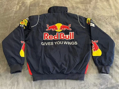 Unisex Adult Red Bull Jacket Ebroidered Cotton Padded F 1 Racing Jacket - Picture 35 of 36