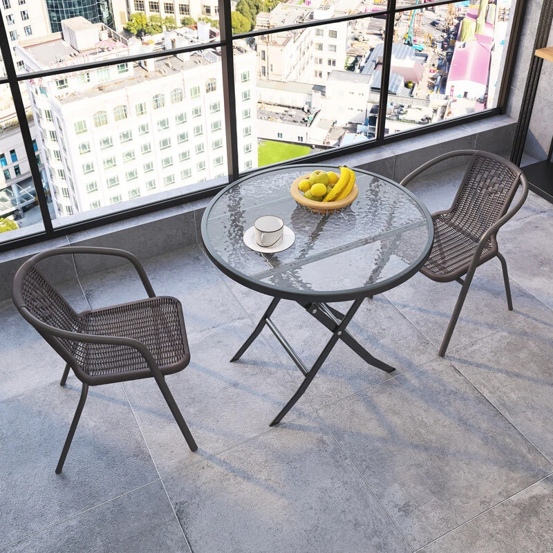 60 80cm Round Foldable Garden Cafe Garden Table Patio Table Chair Set uk