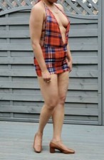 Tartan Micro Mini Dress Women's Ladies Super Soft Short High Waist Check Dresses