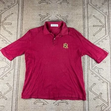 Vintage Burberrys Crest Made In England Red Polo Shirt Size Small
