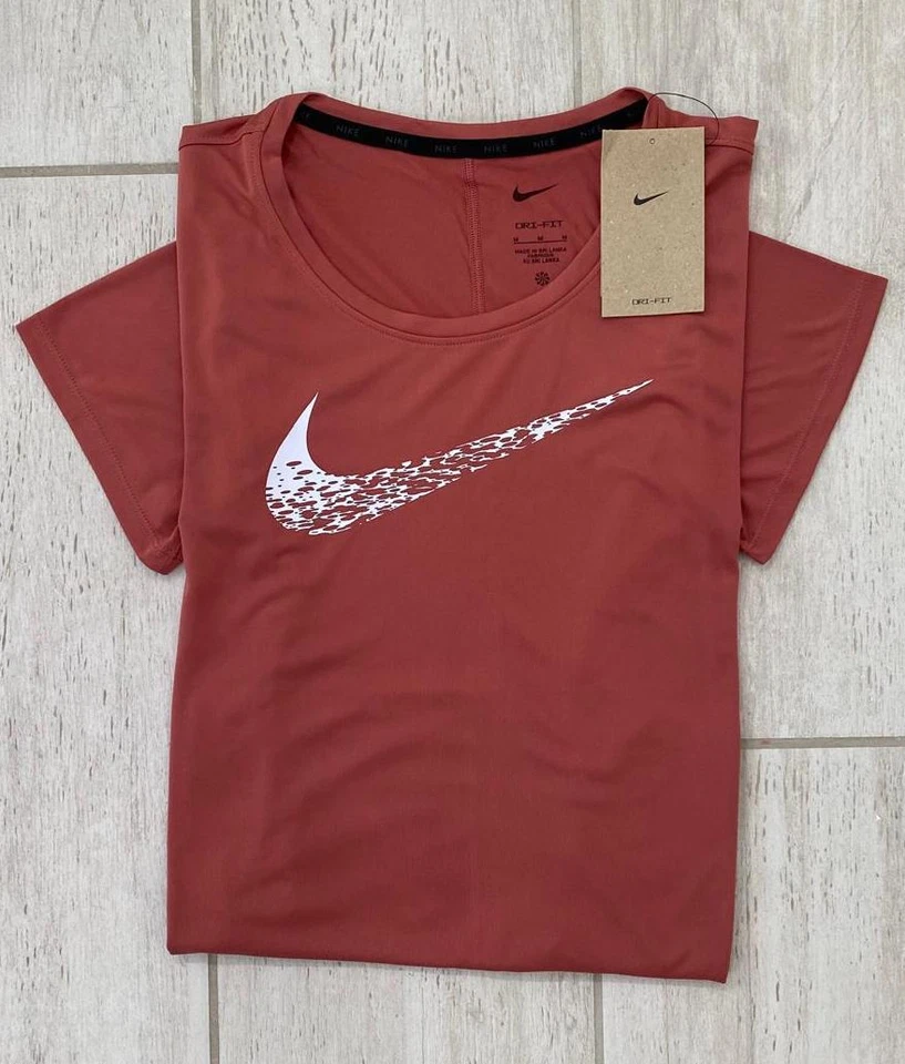 Новый с Ярлыками Nike работает Swoosh женщин коротким рукавом футболки каньона ржавчины размер S-XL - Изображение 2 из 4
