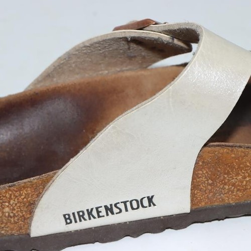BIRKENSTOCK GIZEH Usate Numero EU 41 (Cod.CS2257) in Pelle Bianco perlato - Imagen 9 de 9