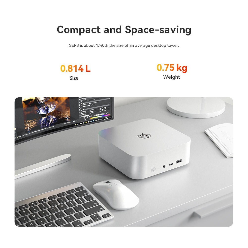 Beelink Gaming Mini PC SER8 AMD Ryzen 7 8845HS 32GB 1TB DP PC DDR5