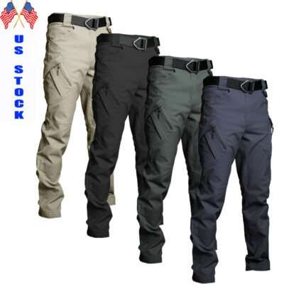 US Tactical Combat Water Resistant Pants Mens Work Cargo Trousers Outdoor  Pant