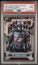 Marketplace image: TRUE 1/1* The Mandalorian 2023 Topps Star Wars High Tek Red 1/1 PSA Superfractor