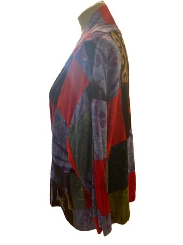 Bamboo Womens Batik Jacket Topper Cardigan O/S Pockets Designed in USA VTG - Picture 3 of 11