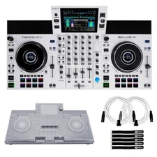 Denon DJ SC LIVE 4 WHITE 4-Channel Standalone DJ Controller w Decksaver