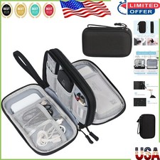 Travel-Friendly Waterproof Cable Storage Bag for Cords and Chargers - Black