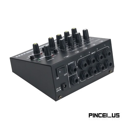 MIX800 8-Channels Mini Low Noise Sound Mixer Stereo Audio Mixer +