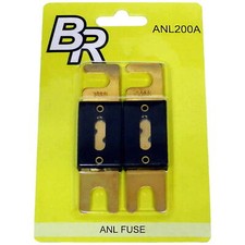 Lot of 2 Pcs Pack 200A ANL Fuses 200 AMP Gold Plated High Quality Home Car Audio