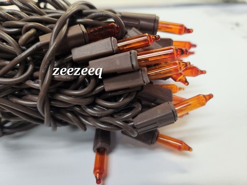 Thanksgiving Fall Harvest 50 String Lights Orange Color Lights Brown Cord - Picture 3 of 4