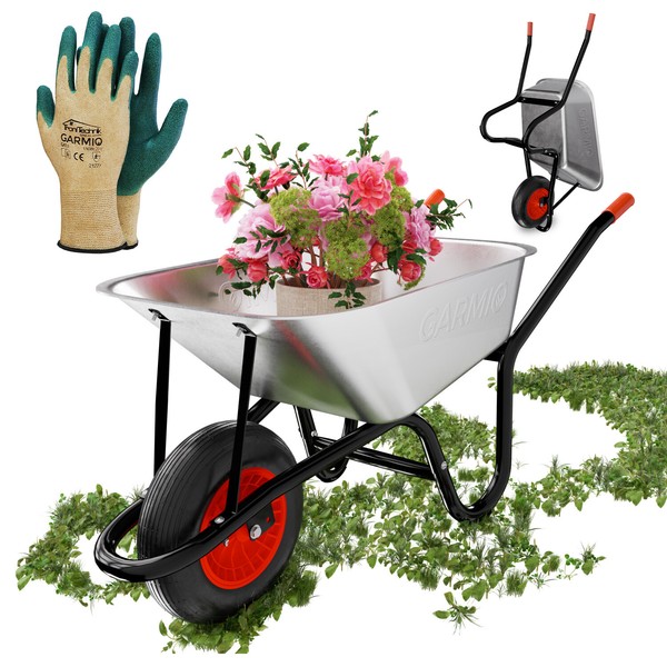 Garmio® Schubkarre Bauschubkarre Gartenschubkarre Kippwagen Gartenkarre Hofkarre-image
