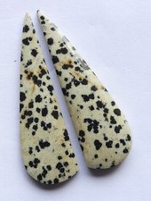 65.10 Cts Natural Dalmation Jasper 55.5mm X 16.3m each Cabochon Loose Match Pair