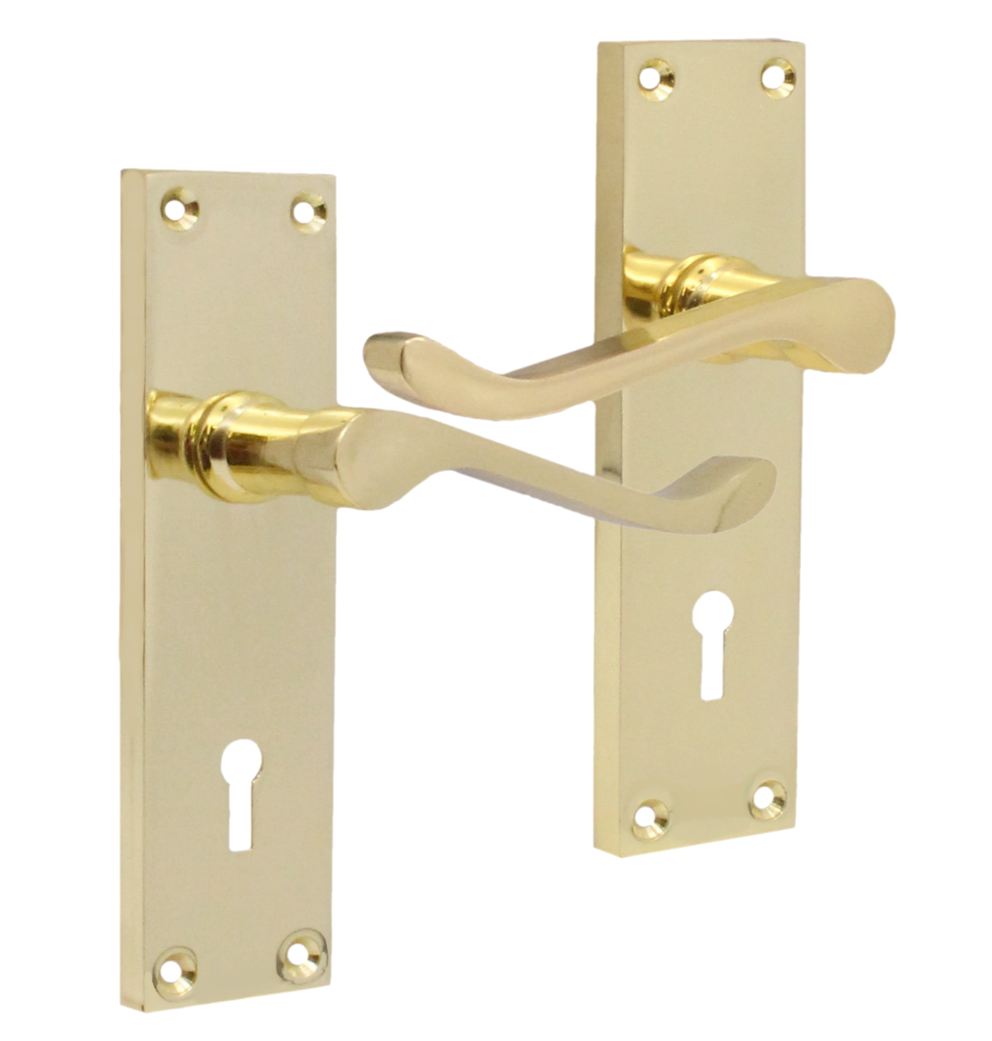 Victorian Scroll Door Handles Lever Latch Lock Bathroom Chrome Brass