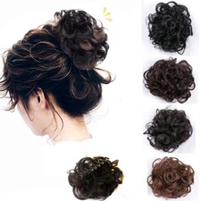 Mini Messy Curly Hair Bun Claw Clip in Chignon Updo Cover Hairpieces As Human