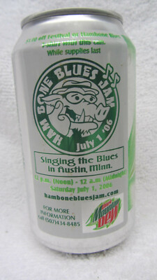 Vtg DIET Mountain Dew HAM BONE BLUES JAM Promotional 12 oz EMPTY can 2006 MT DEW
