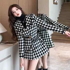 Cappotto Donna Giacca Lungo Blazer Coco Bianco Nero Tweed Morbido Slim 85512