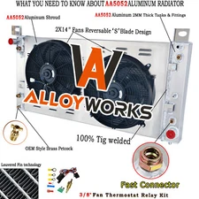 3 Row Radiator Shroud Fan For Chevy Silverado Tahoe GMC Sierra 1500 2500 Yukon