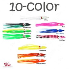 Fish WOW!® 10-color 4.75" Fishing Squid Skirts Octopus 12cm Hoochies Lures lot