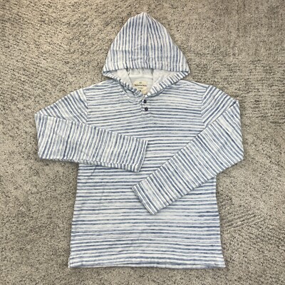 Splendid Mills Hoodie Mens Small Pullover Two Layer Knit Striped Sweater GUC