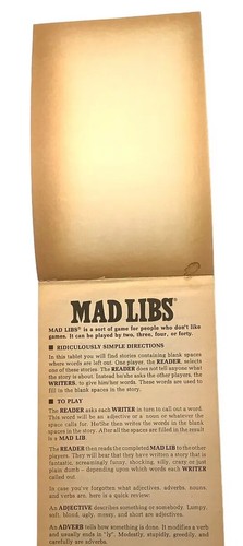 SOOPER DOOPER - MAD LIBS - #3 1962, 1976, 1982- Price/Stern/Sloan Publishers Inc - Picture 4 of 6