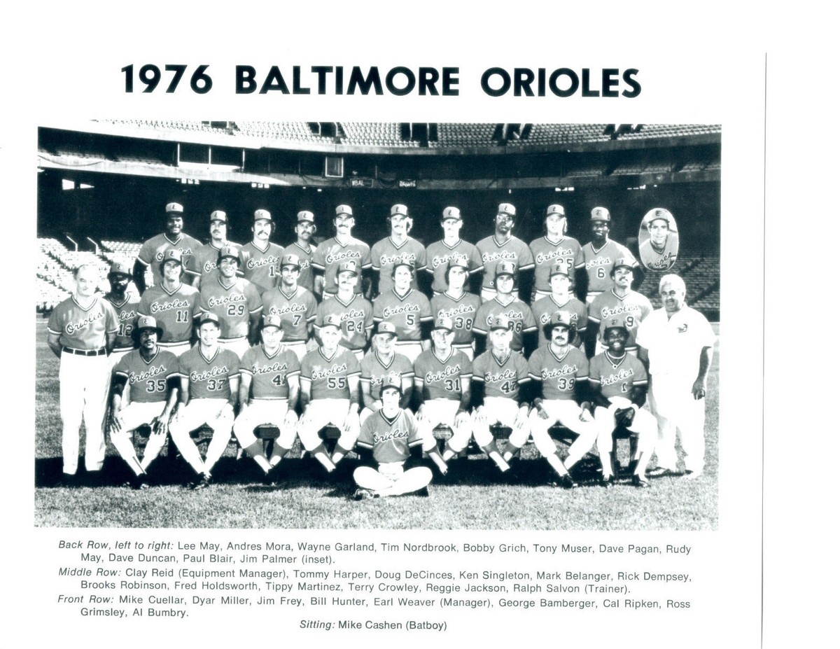 1976 BALTIMORE ORIOLES 8X10 TEAM PHOTO JACKSON PALMER BASEBALL HOF