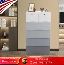 Gradual Gray 5-tier Freestanding Storage Dresser for Bedroom with 6*Drawers