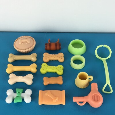 Authentic Lot 15 Accessories Littlest Pet Shop Only For Dog LPS / Bones, Collar
