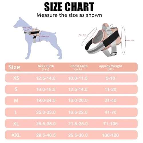 Dog Harness, No-Pull Reflective Dog Vest, XX-Large (Pack of 1) RosePink