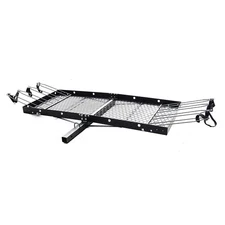 62-Inch Steel Cargo Carrier with Bike Rack, 500 lb Capacity, Black - 2-in-1 R...